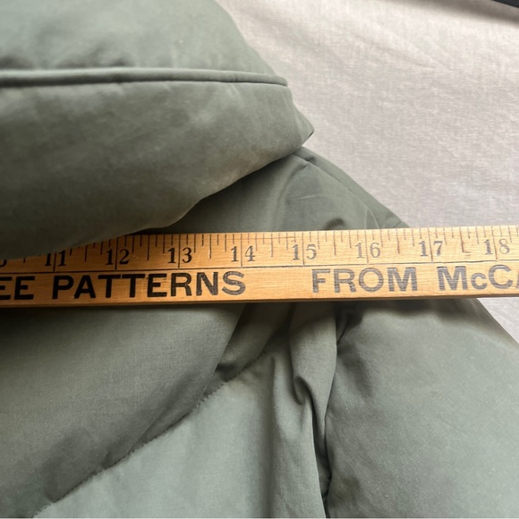 Aritzia Wilfred The Duvet Puffer Long Goose Down Coat Olive Green Size S - Picture 10 of 14